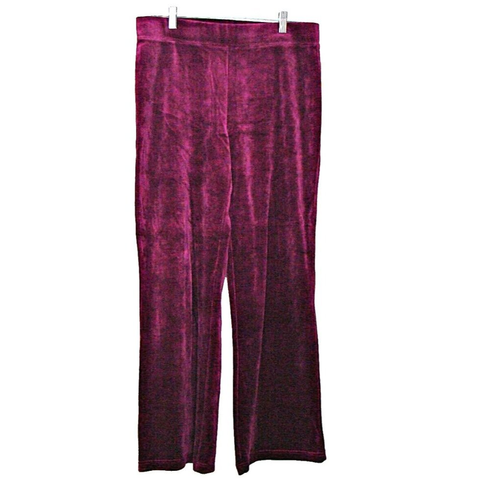 NEW Style & Co. Sport Womens Med Velour Loung Activewear Sweat Pants Berry Wine